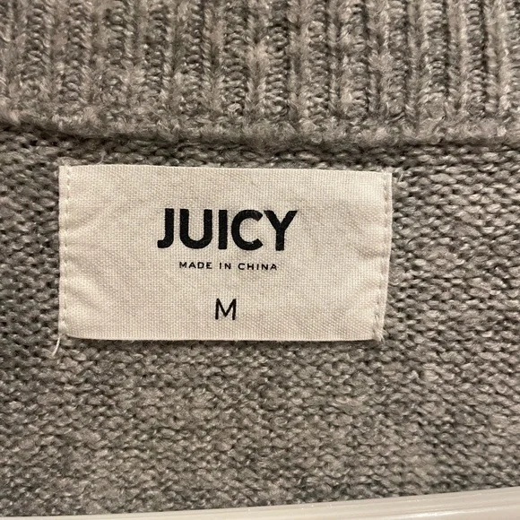 JUICY COUTURE GRAY SWEATER Sz MEDIUM - Picture 5 of 7